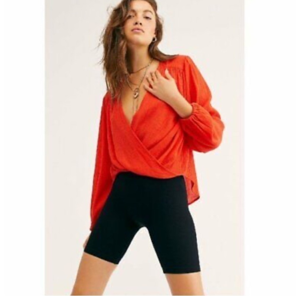 Free People Check On It Faux Wrap Blouse. - Picture 10 of 11
